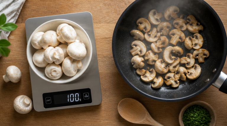 100 g de champignons de Paris, crus et cuits : calories champignon de Paris