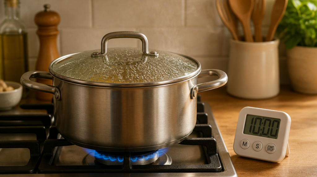 Casserole à feu doux, ratio eau riz maîtrisé
