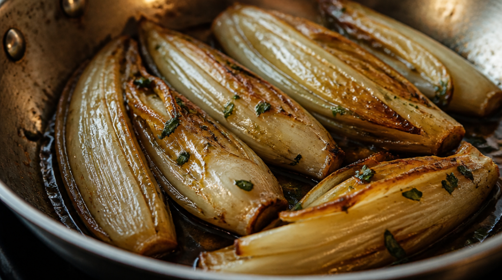 Chicons braisés flamands au jus réduit brillant
