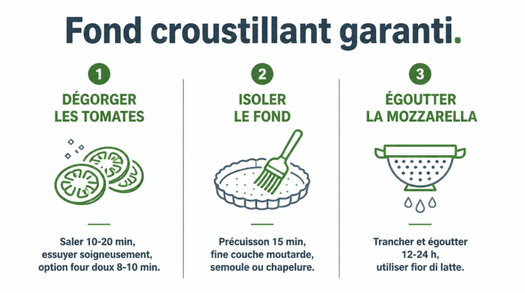 Étapes anti-humidité pour fond de tarte croustillant