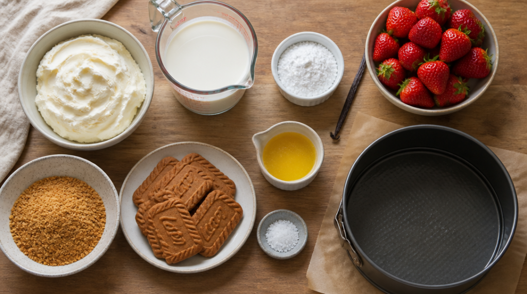 Ingrédients pour base spéculoos et crème mascarpone