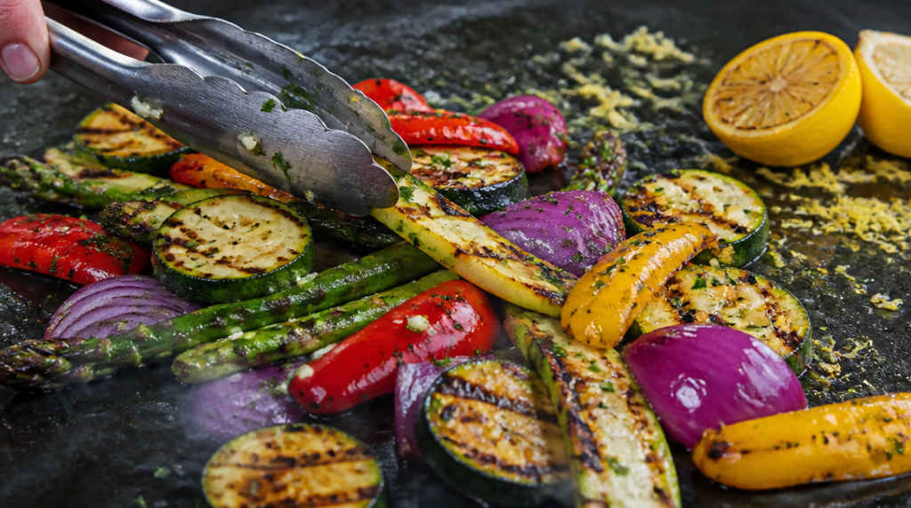 Légumes grillés à la plancha avec ail et citron