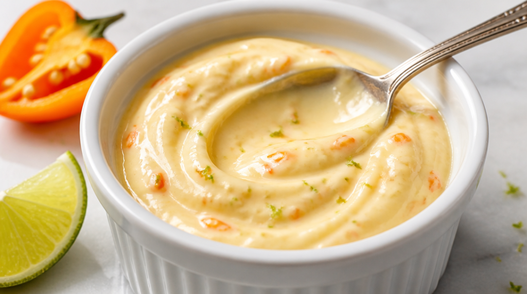 Mayonnaise maison au piment antillais, zeste de citron vert