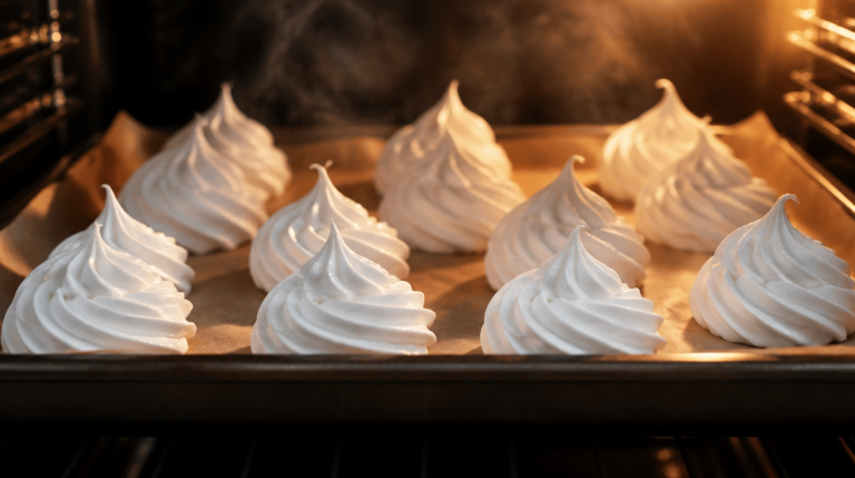 Cuisson des meringues blanches à basse température au four