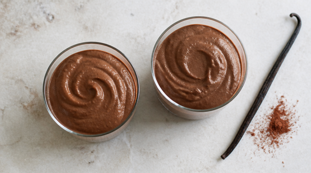 Mousse au chocolat protéinée, texture lisse et aérienne