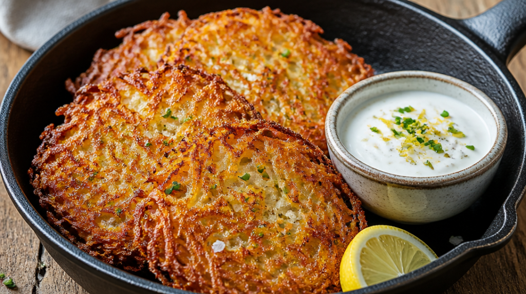 Röstis croustillants avec sauce yaourt citron