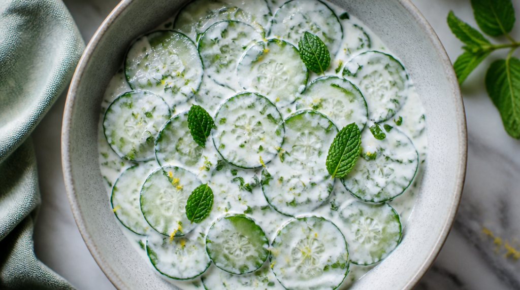 Salade de concombre au yaourt et à la menthe