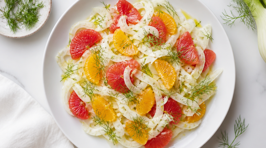 Salade de fenouil aux agrumes avec aneth frais