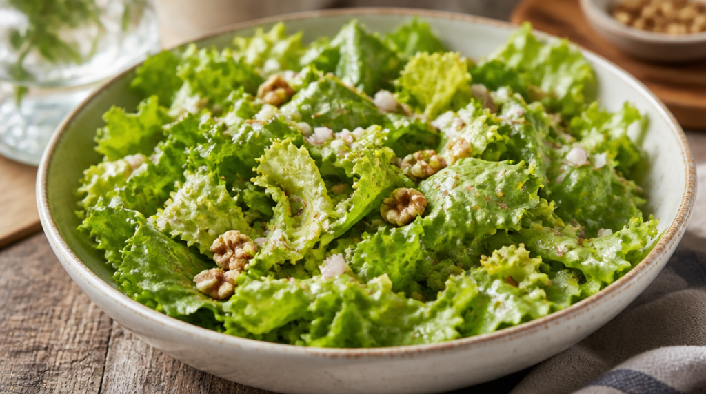 Salade verte croquante à la vinaigrette moutardée