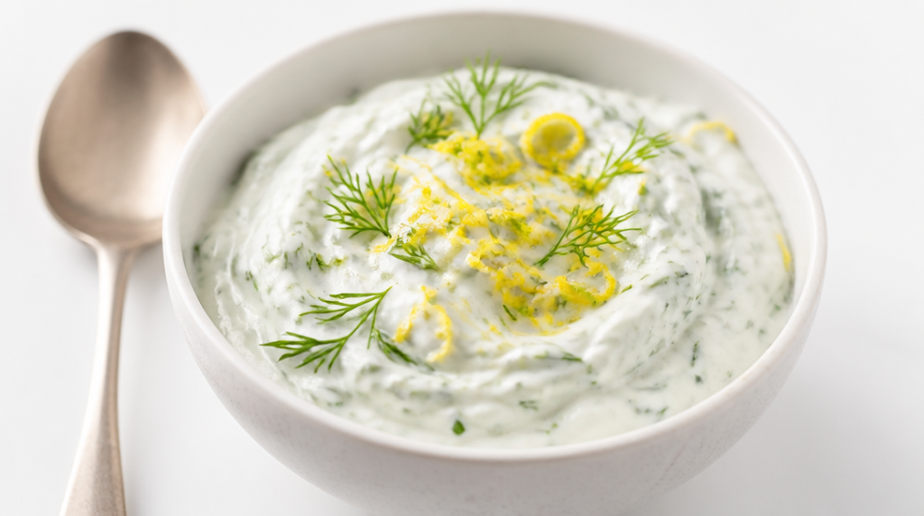 Sauce yaourt, citron et aneth pour saumon