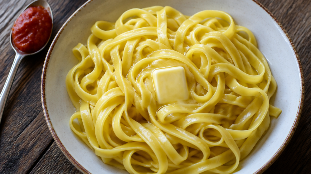 Tagliatelles al dente pour veau marengo