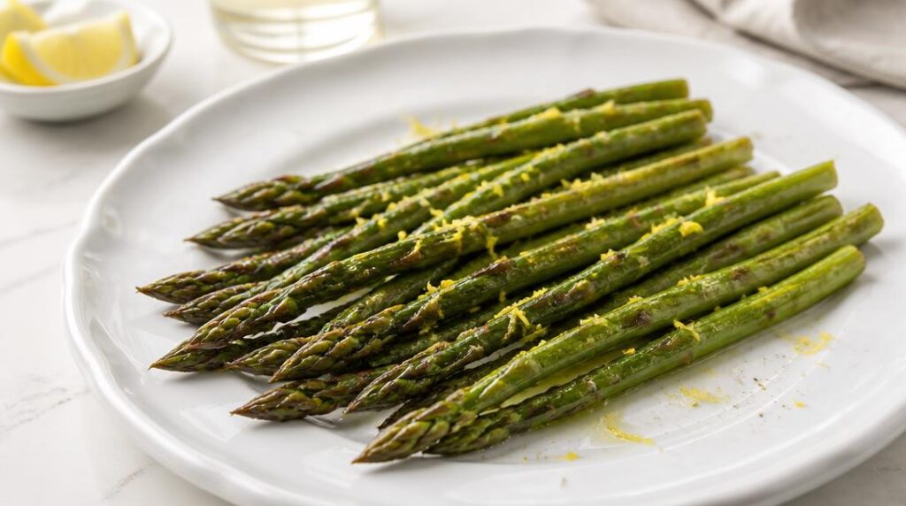 Asperges vertes rôties pour agneau