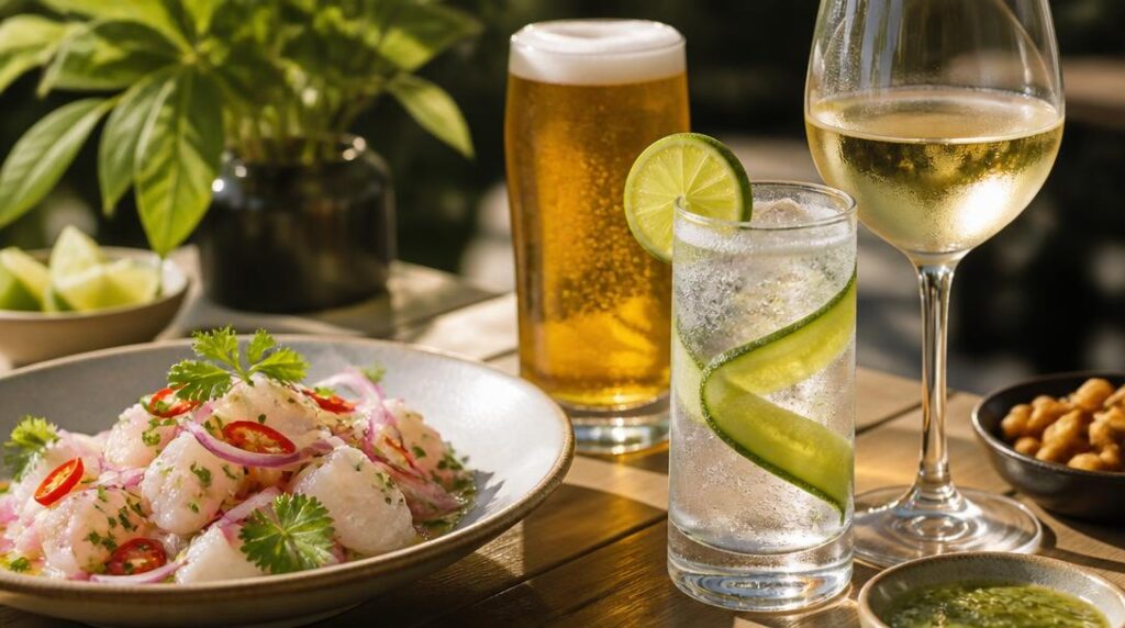 Boissons fraîches pour accompagner un ceviche