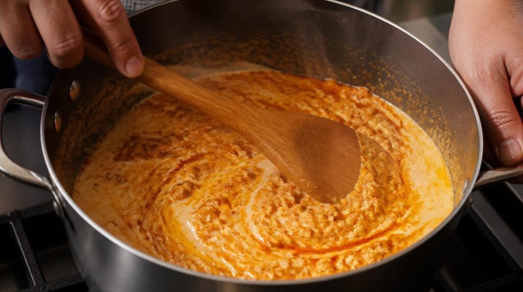 Pâte de curry cuite dans le lait de coco