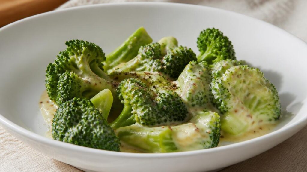 Brocoli à la crème et moutarde