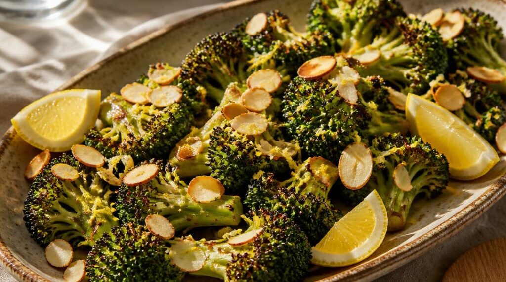 Brocoli rôti aux amandes et citron