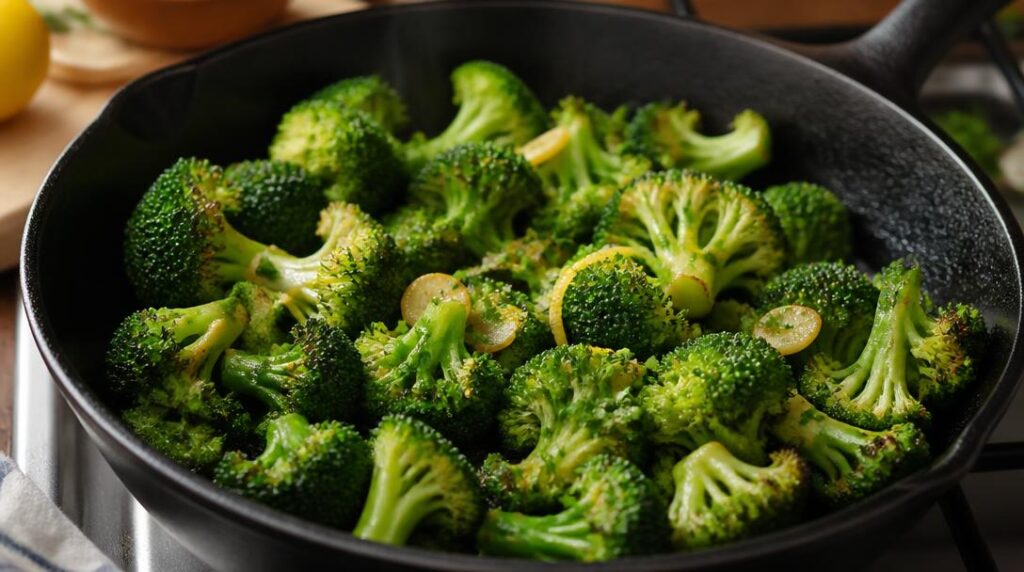 Brocoli sauté à l’ail, citron et persil