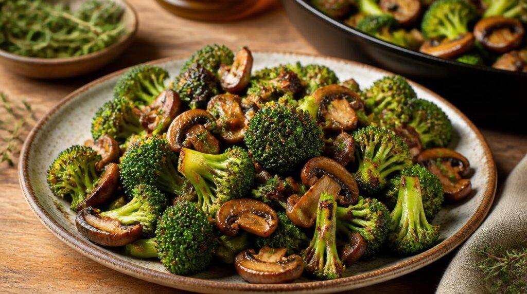Poêlée de brocoli aux champignons