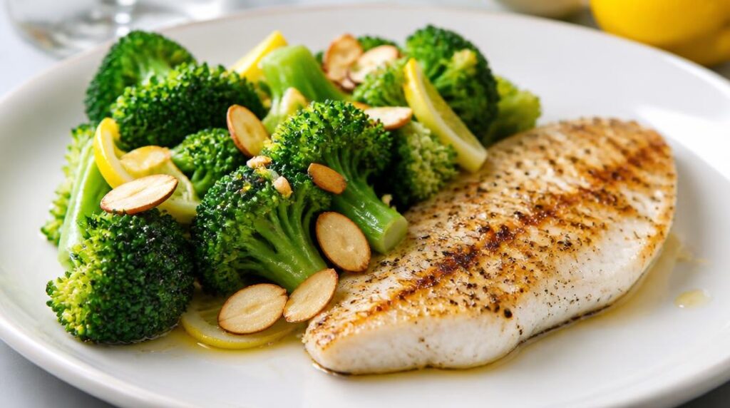 Brocoli vapeur citron amandes