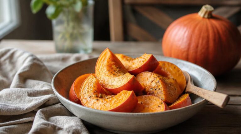 Calories du potimarron cuit dans une assiette maison