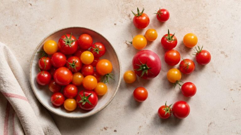 Portion pour visualiser les calories dans les tomates cerises