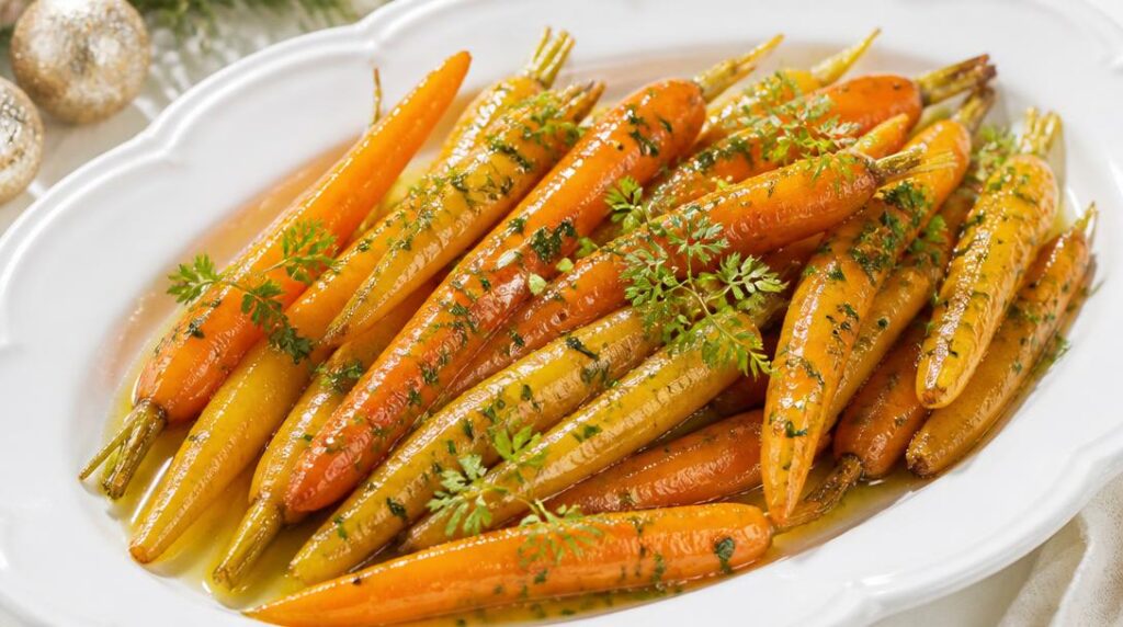 Carottes glacées aux herbes fraîches pour chapon