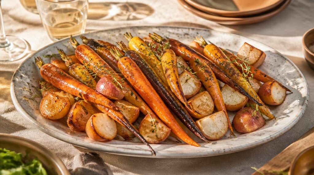 Carottes et navets rôtis au miel