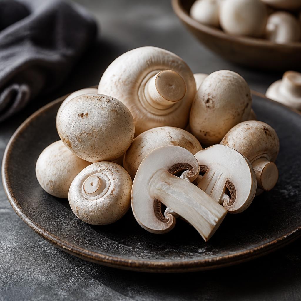 Champignons frais dans une cuisine légère
