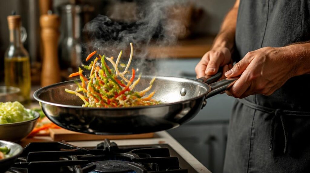 Julienne de légumes poêlés pour Saint-Jacques
