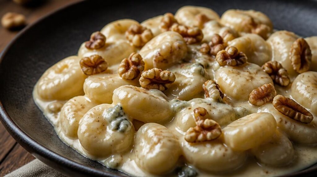 Gnocchis au gorgonzola et noix torréfiées