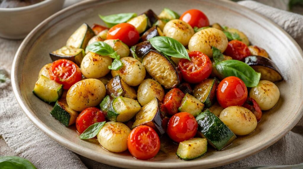 Gnocchis aux légumes rôtis méditerranéens