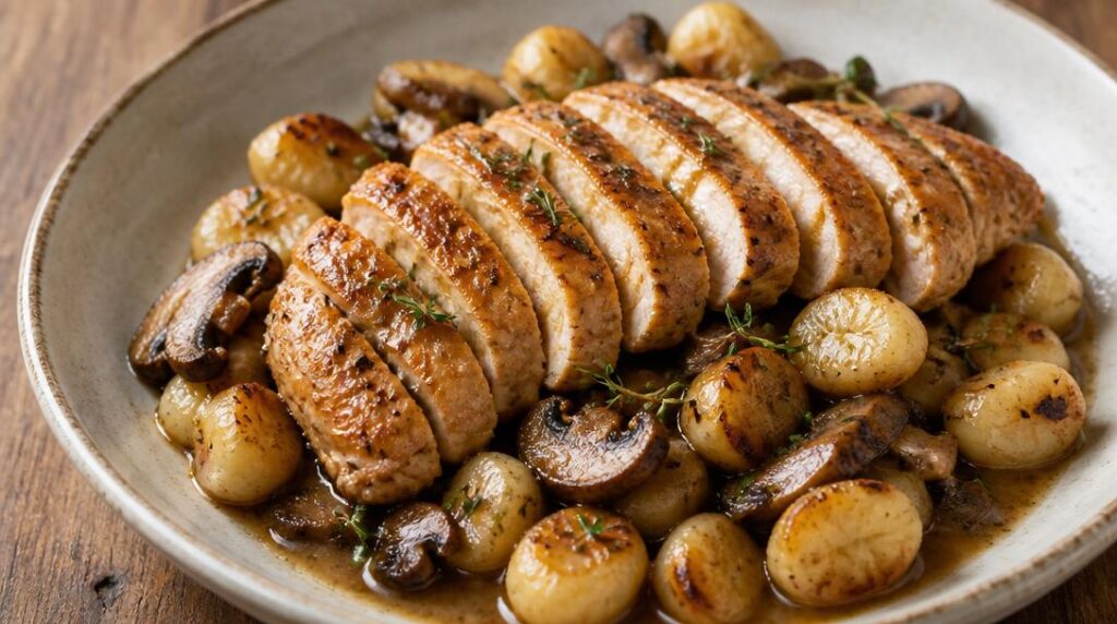 Gnocchis au poulet et champignons
