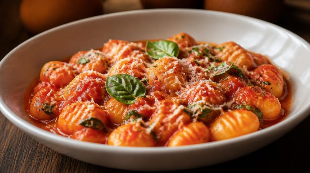 Gnocchis sauce tomate au basilic frais