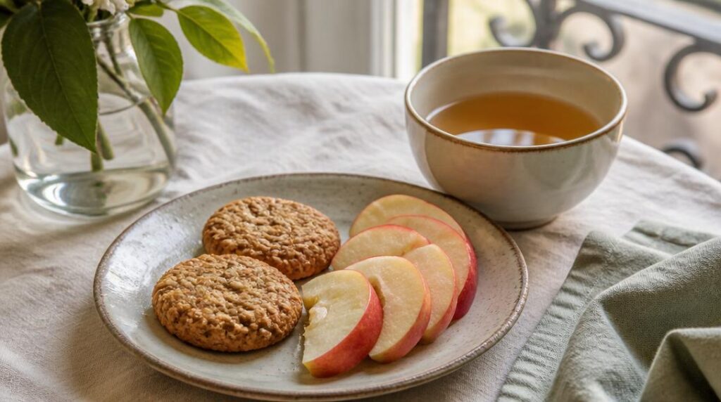 Deux biscuits légers avec fruit pour un goûter