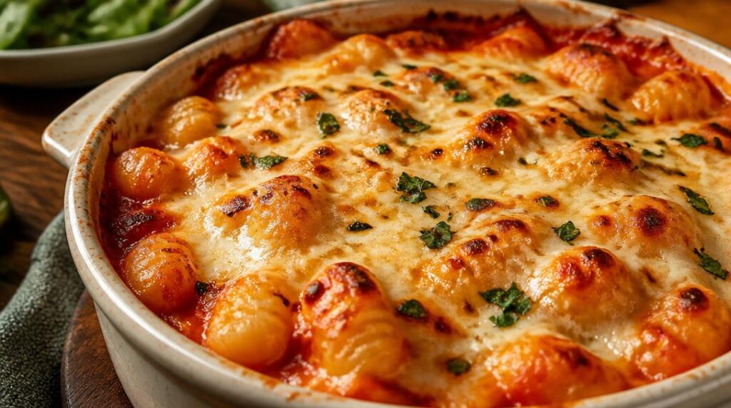 Gratin de gnocchis tomate et mozzarella