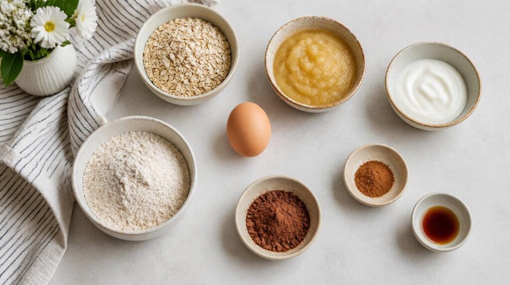 Flocons d’avoine, compote et cacao pour biscuits légers