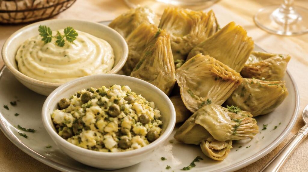 Sauce gribiche et mayonnaise pour artichaut