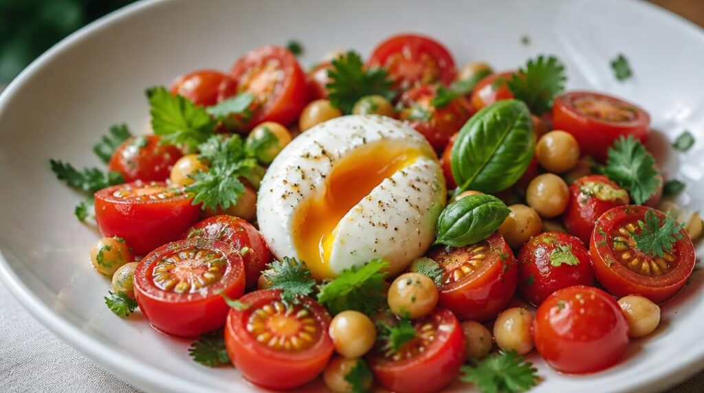 Tomates cerises avec fibres et protéines au repas