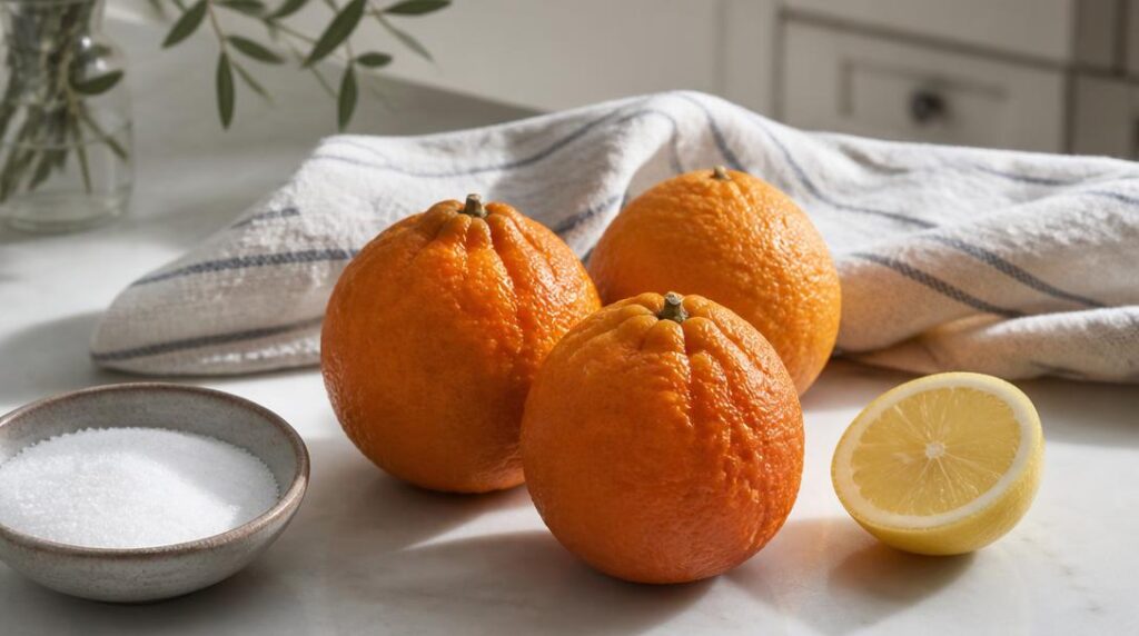 Oranges de Séville, citron et sucre cristallisé