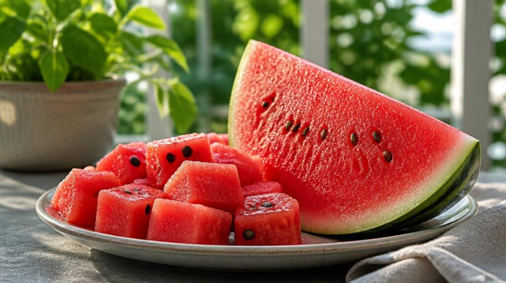 Pastèque fraîche pour collation peu calorique