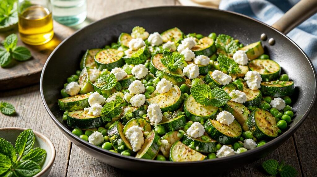 Poêlée de légumes à la feta et menthe