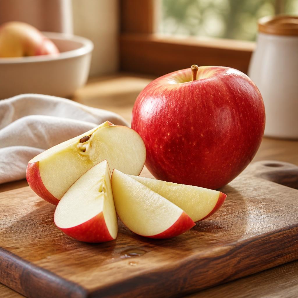Pomme entière, fruit rassasiant et croquant