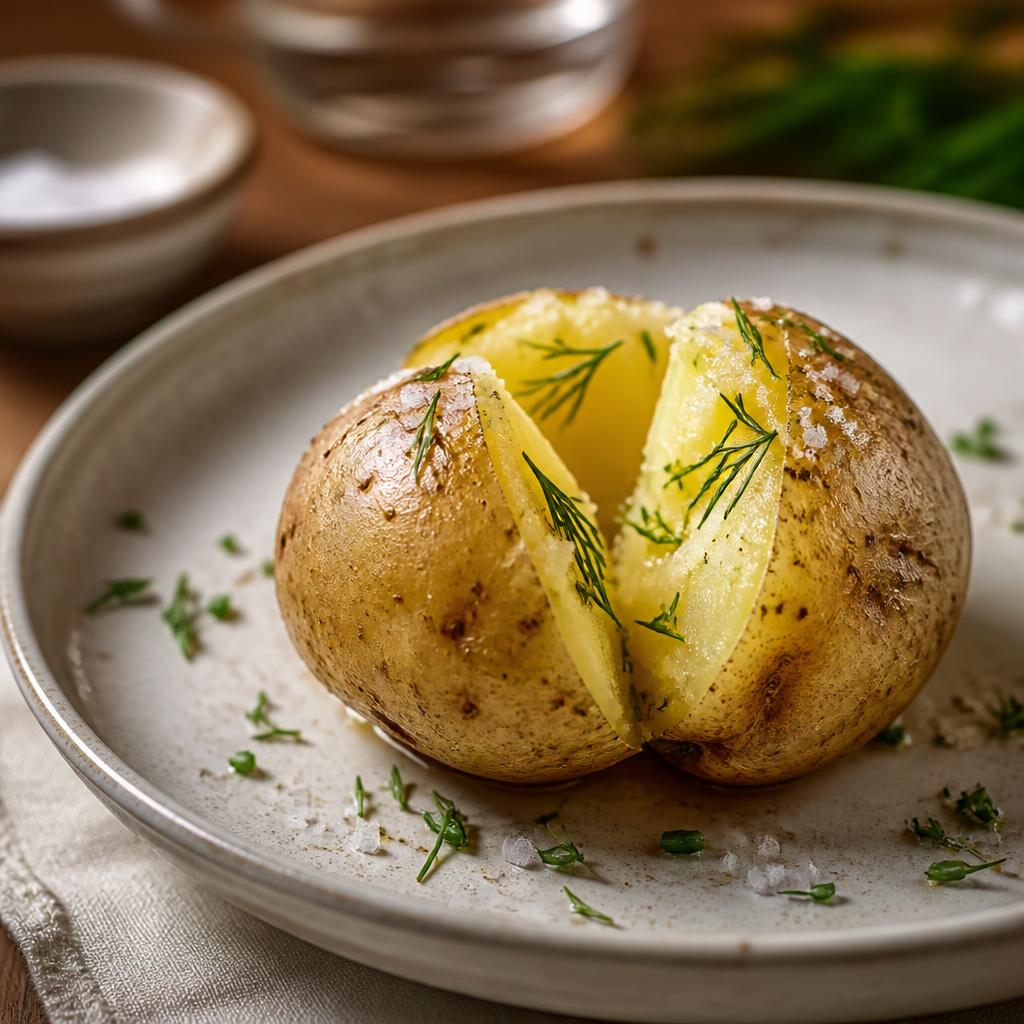 Pomme de terre vapeur dans un repas rassasiant