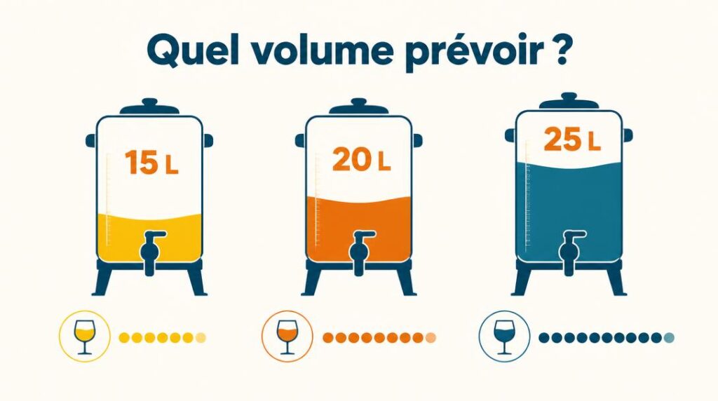 Volumes de punch selon la durée de la fête