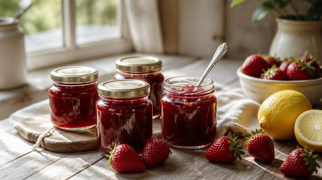 Recette de confiture de fraises de grand-mère en pots