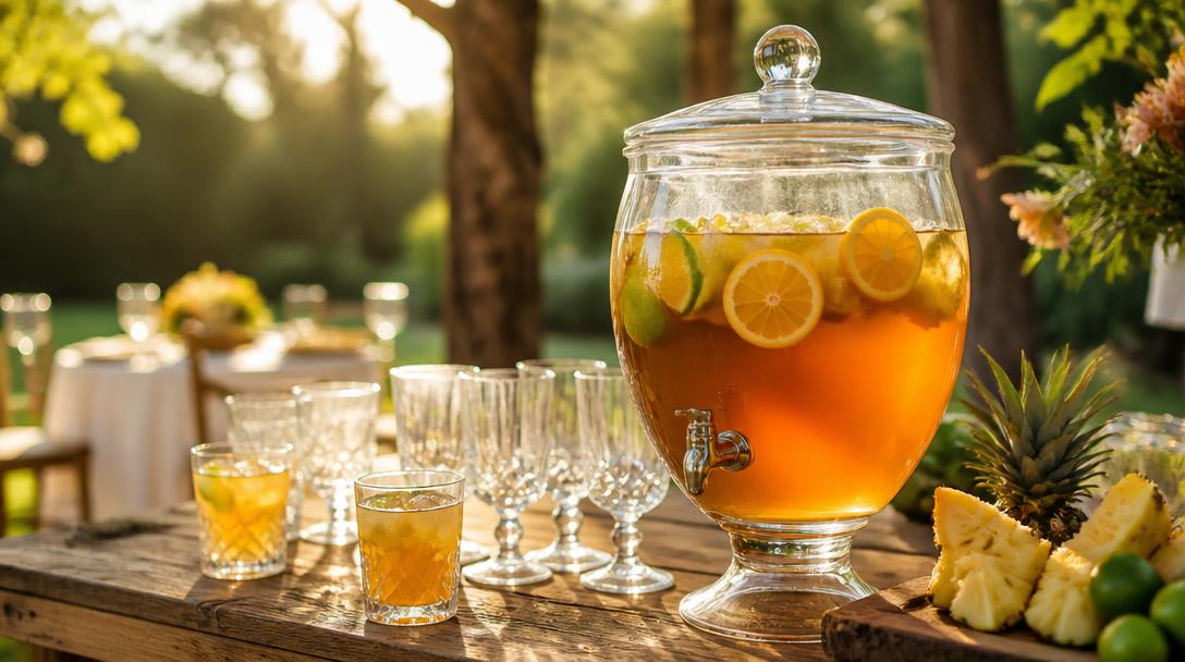 Recette de punch pour 50 personnes dans une fontaine