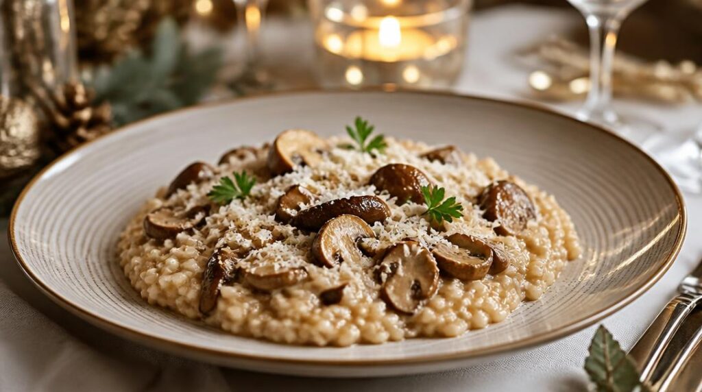 Risotto aux champignons et parmesan avec cèpes