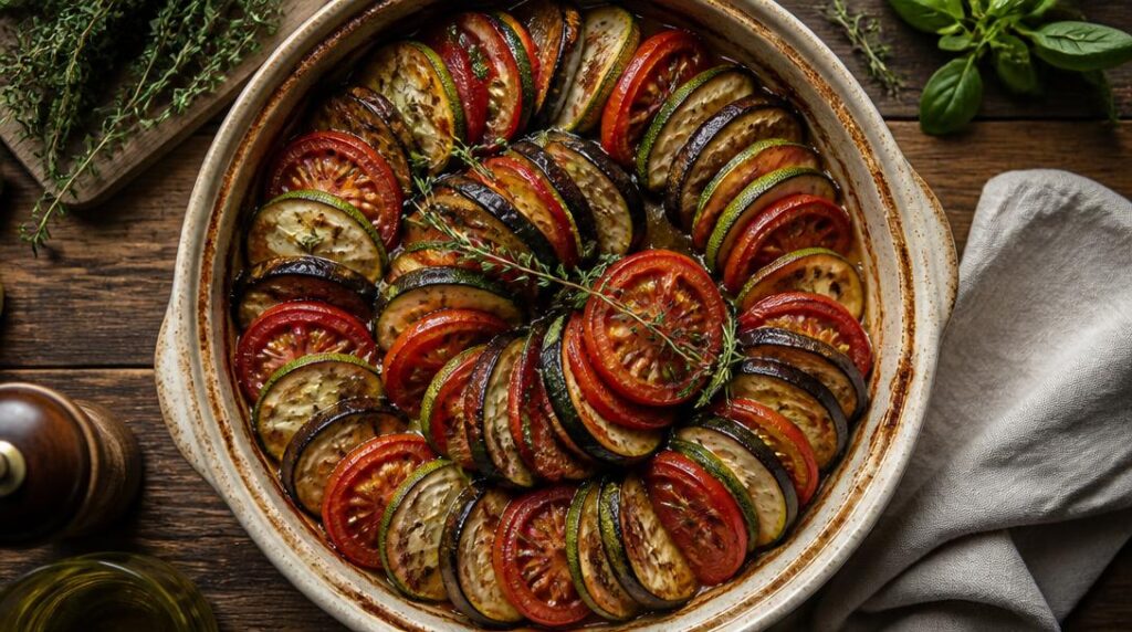 Tian de légumes de saison aux herbes