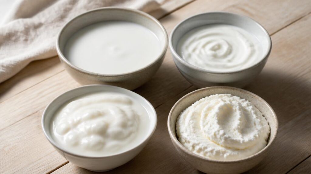 Yaourts nature 0 %, entier, grec et skyr