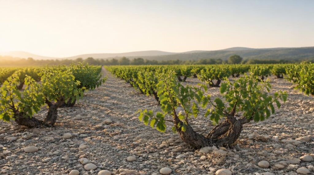 Vignes sur sol de graves pour vin de garde
